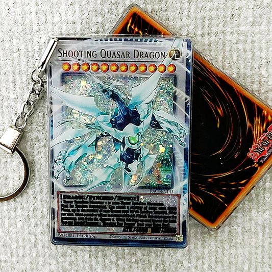 SHOOTING QUASAR DRAGON Card Quicksand Keychain