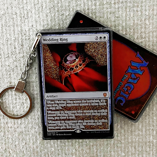 Wedding Rins Magic the Gathering Card Quicksand Keychain