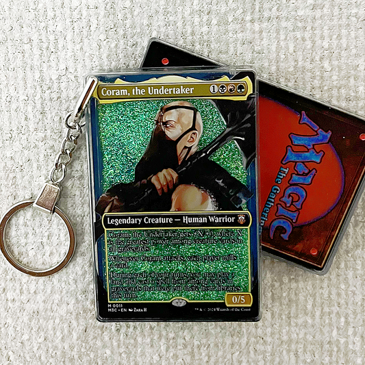 Coram, the Undertaker Magic the Gathering Card Quicksand Keychain