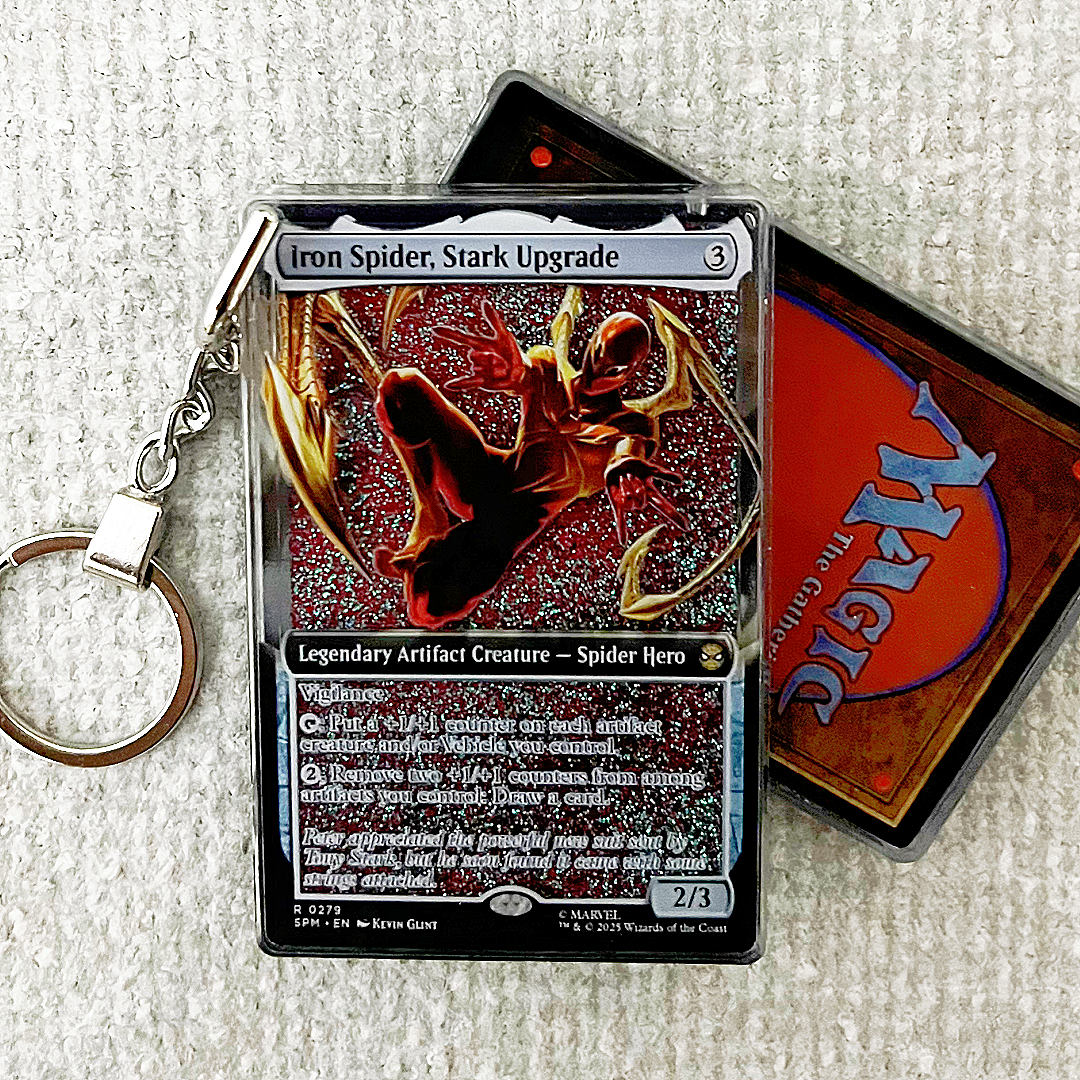 Iron Spider, Stark Upgrade Magic the Gathering Card Quicksand Keychain