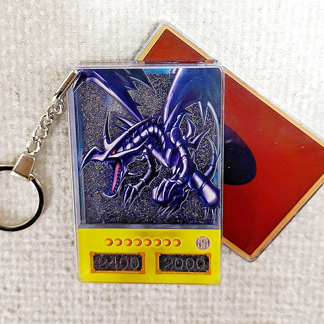 Red-Eyes Black Dragon Yu-Gi-Oh! Anime Style Card Quicksand Keychain