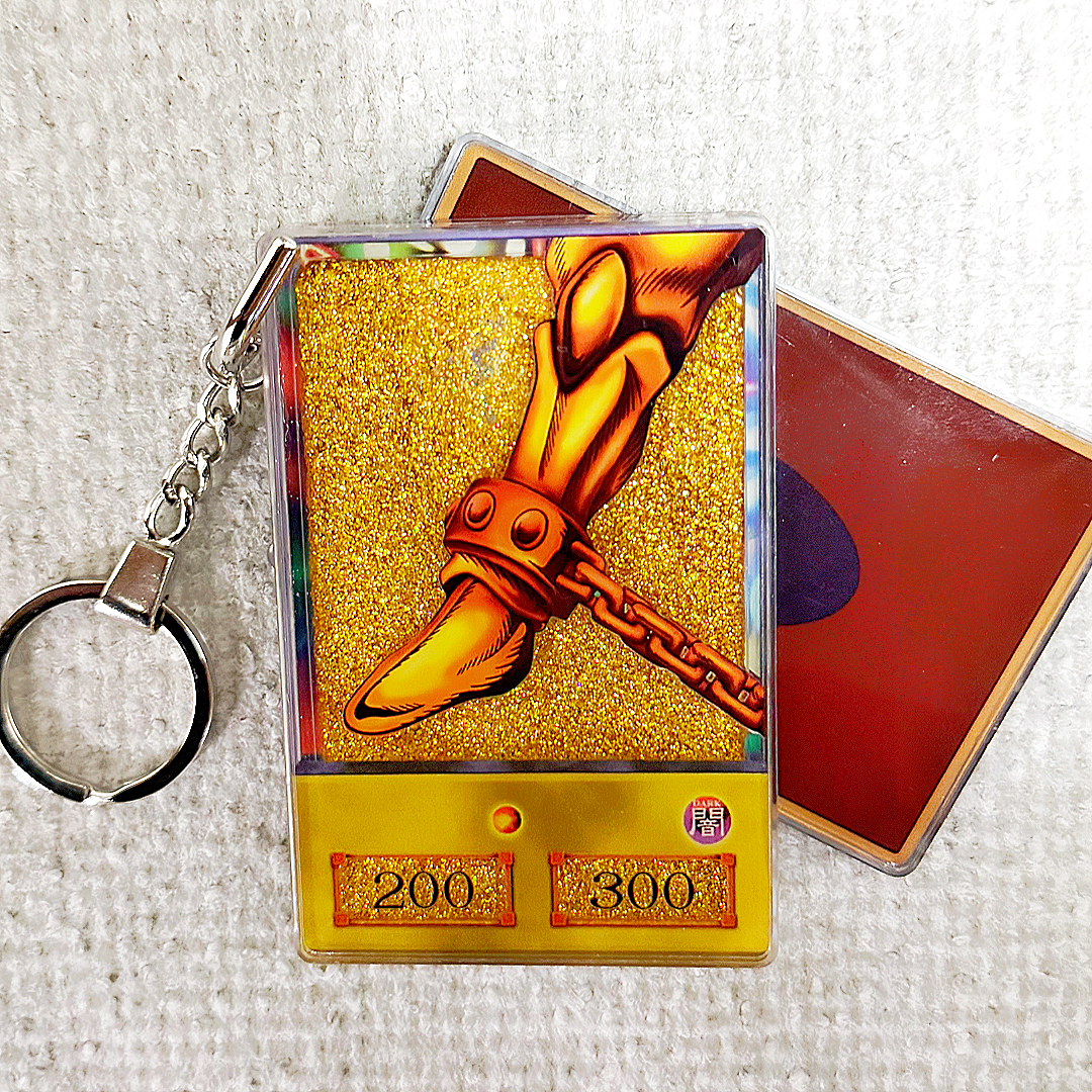 Right Leg of the Forbidden One Yu-Gi-Oh! Anime Style Card Quicksand Keychain