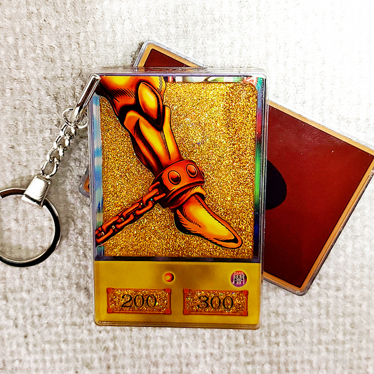 Left Leg of the Forbidden One Yu-Gi-Oh! Anime Style Card Quicksand Keychain