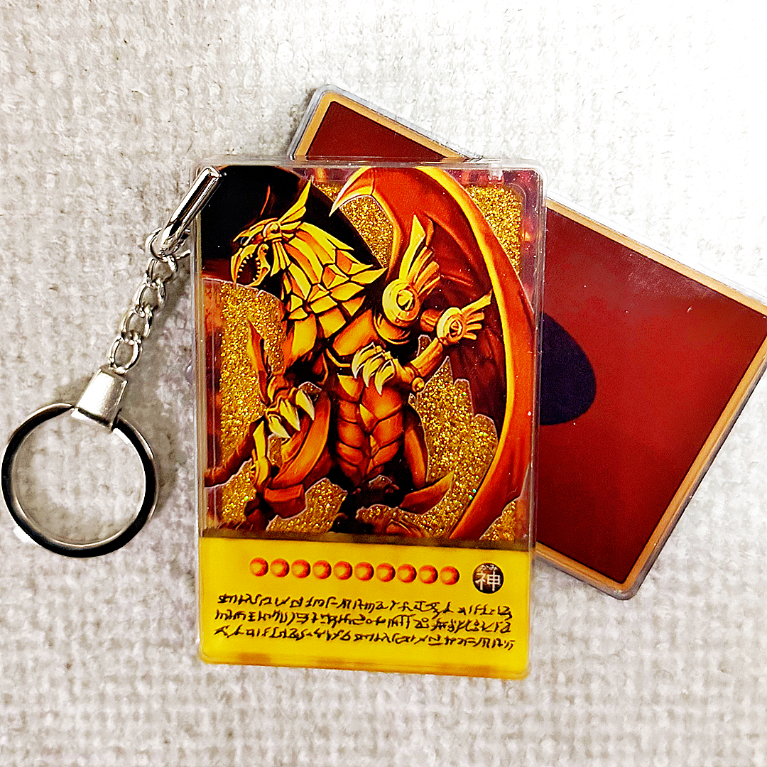 The Winged Dragon of Ra Yu-Gi-Oh! Anime Style Card Quicksand Keychain