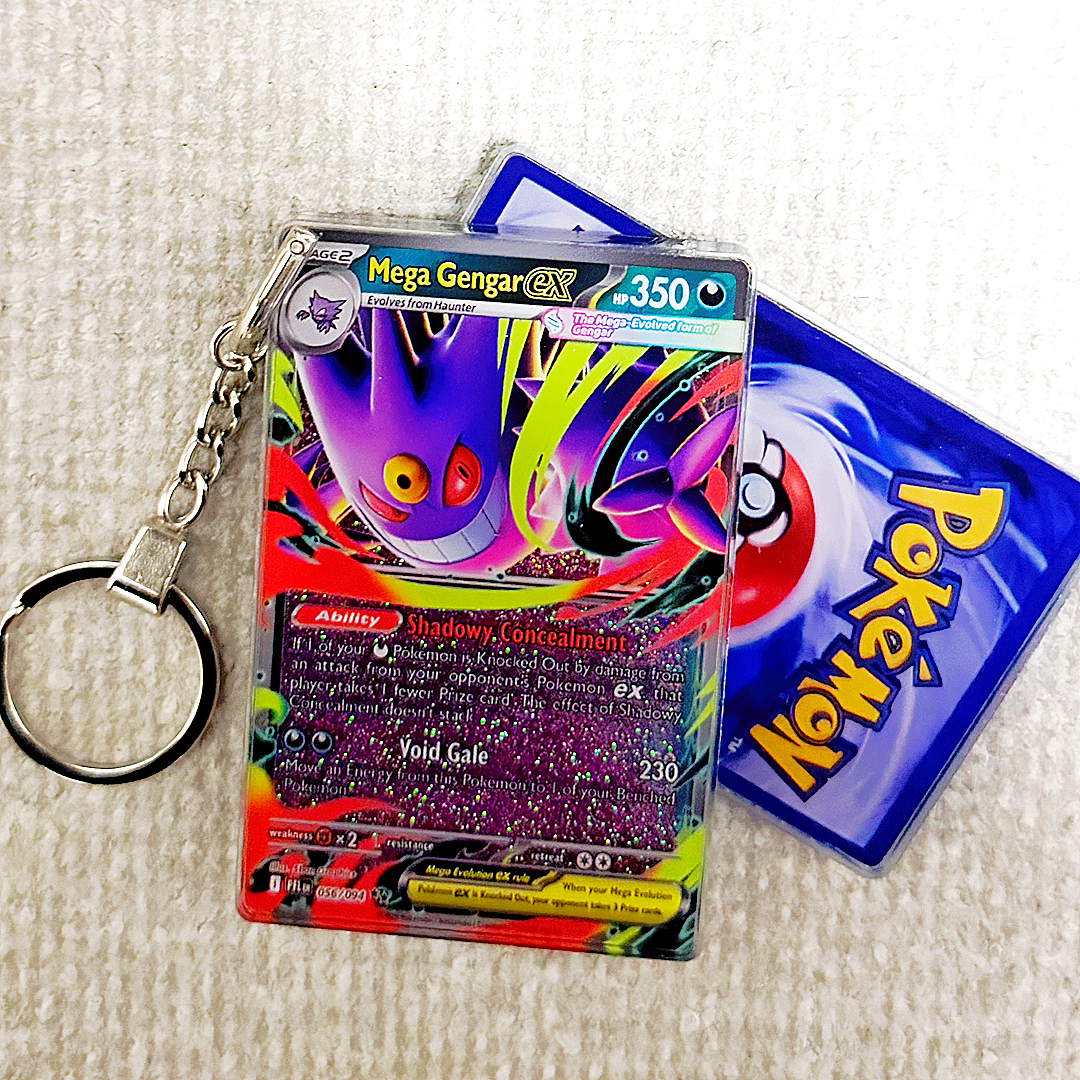 Mega Gengar EX Card Quicksand Keychain
