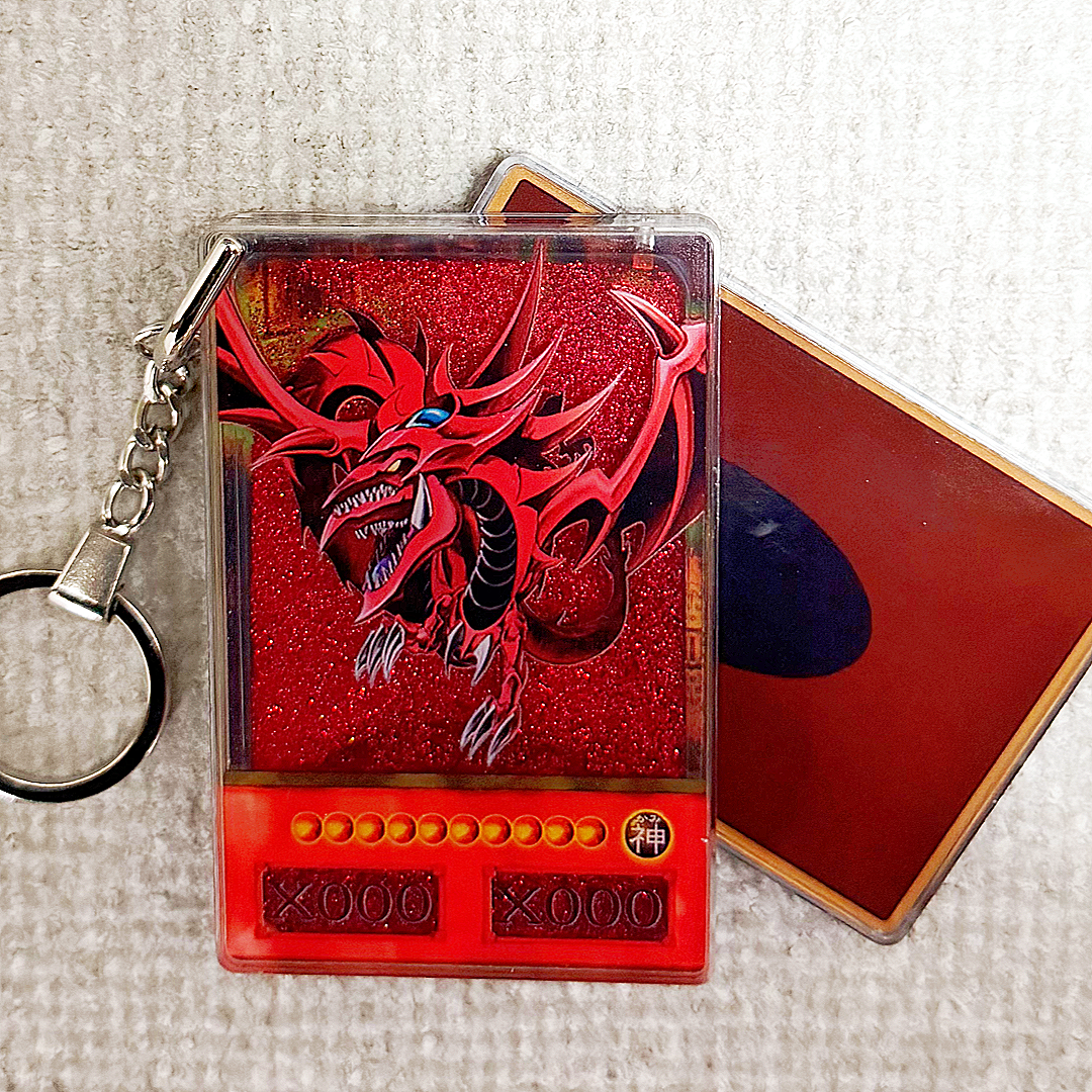Slifer the Sky Dragon Yu-Gi-Oh! Anime Style Card Quicksand Keychain