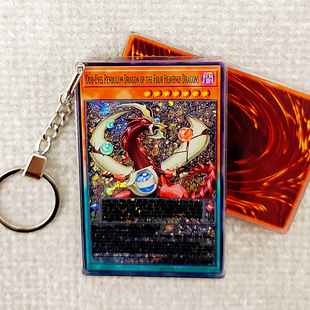 Odd-Eyes Pendulum Dragon of the Four Heavenly Drag Card Quicksand Keychain