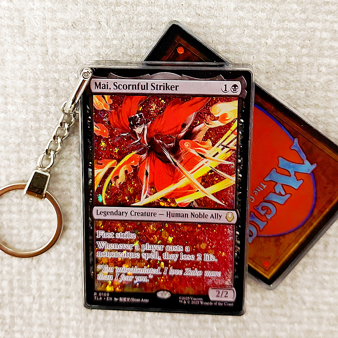 Mai, Scornful Striker Magic the Gathering Card Quicksand Keychain