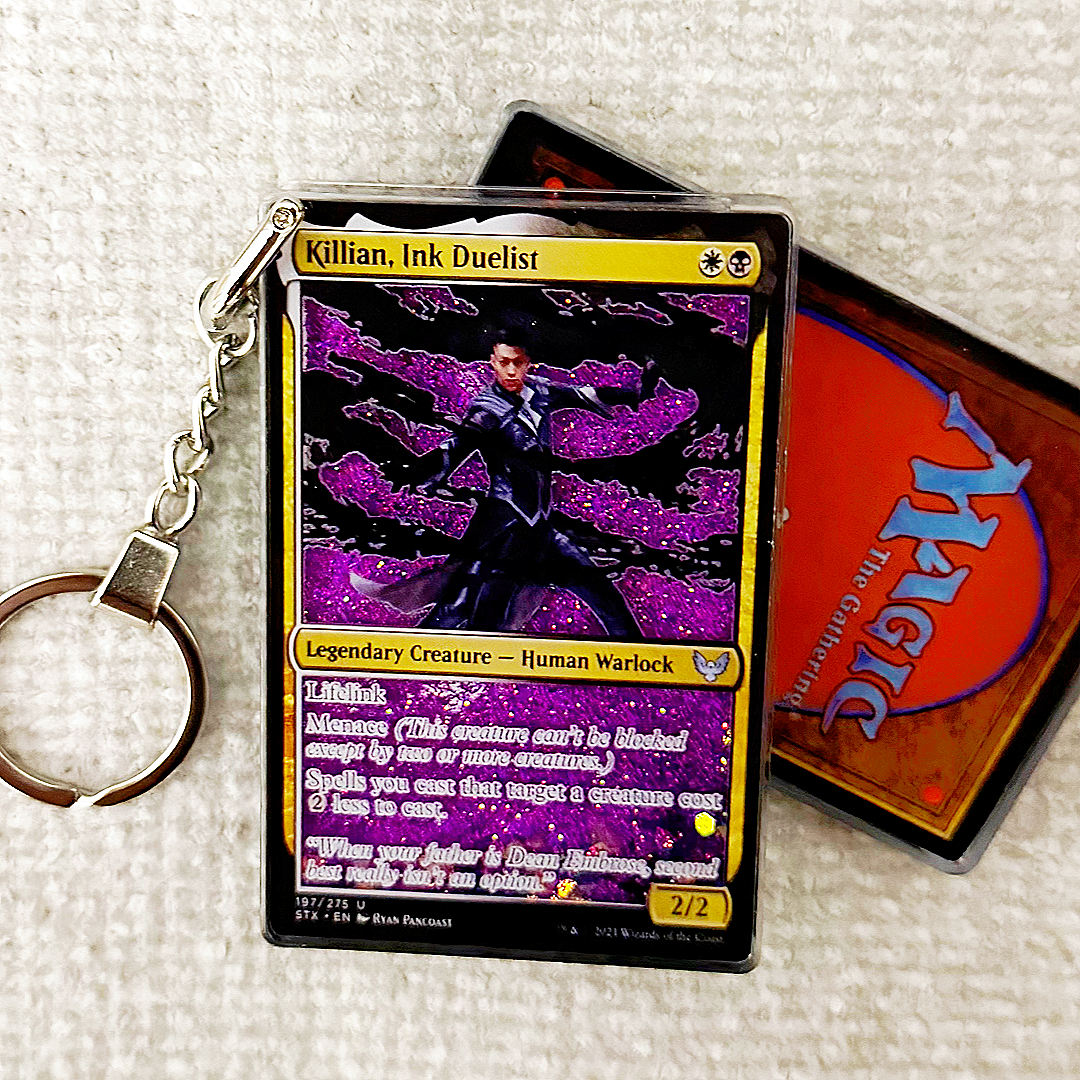 Killian, Ink Duelist Magic the Gathering Card Quicksand Keychain