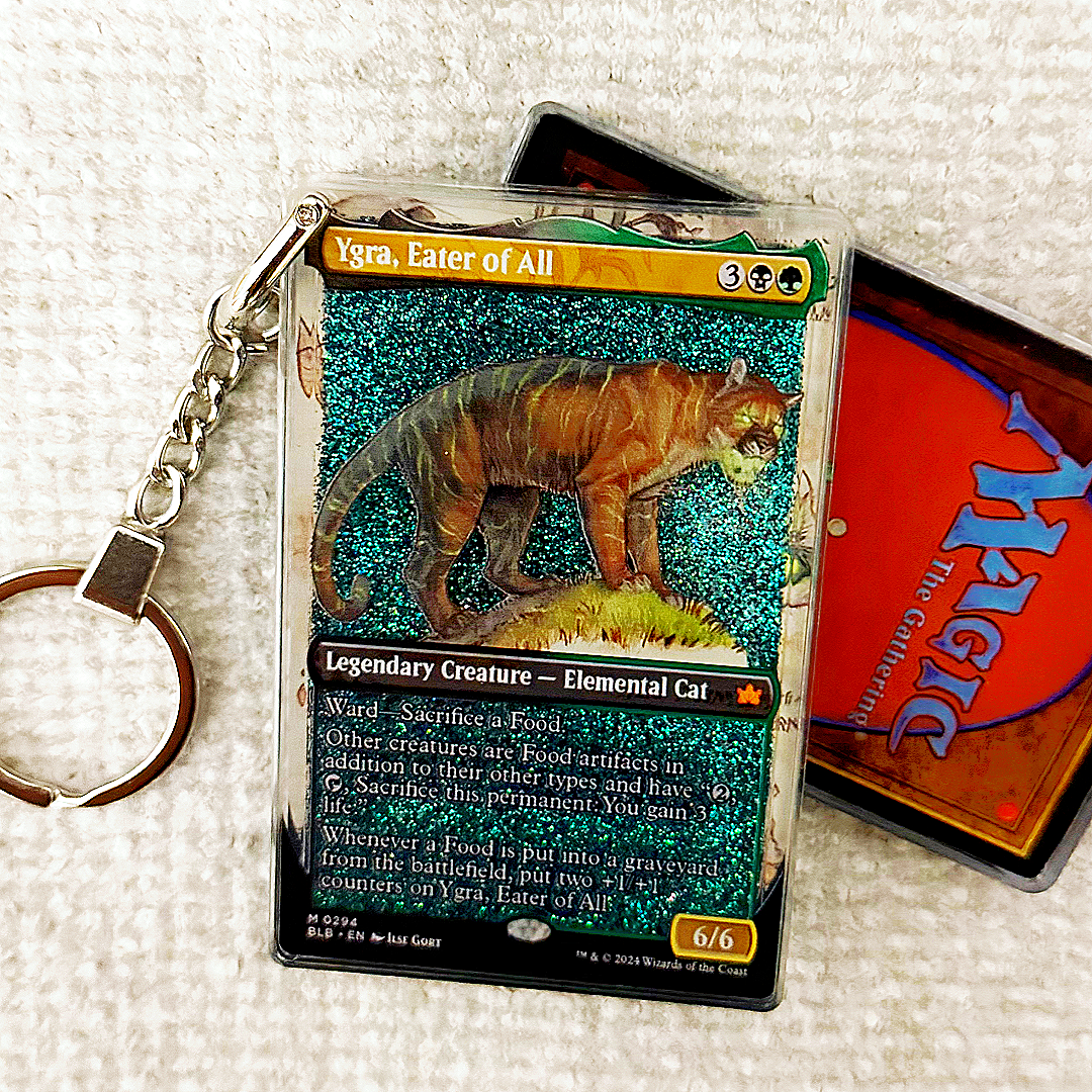 Ygra, Eater of All Magic the Gathering Card Quicksand Keychain