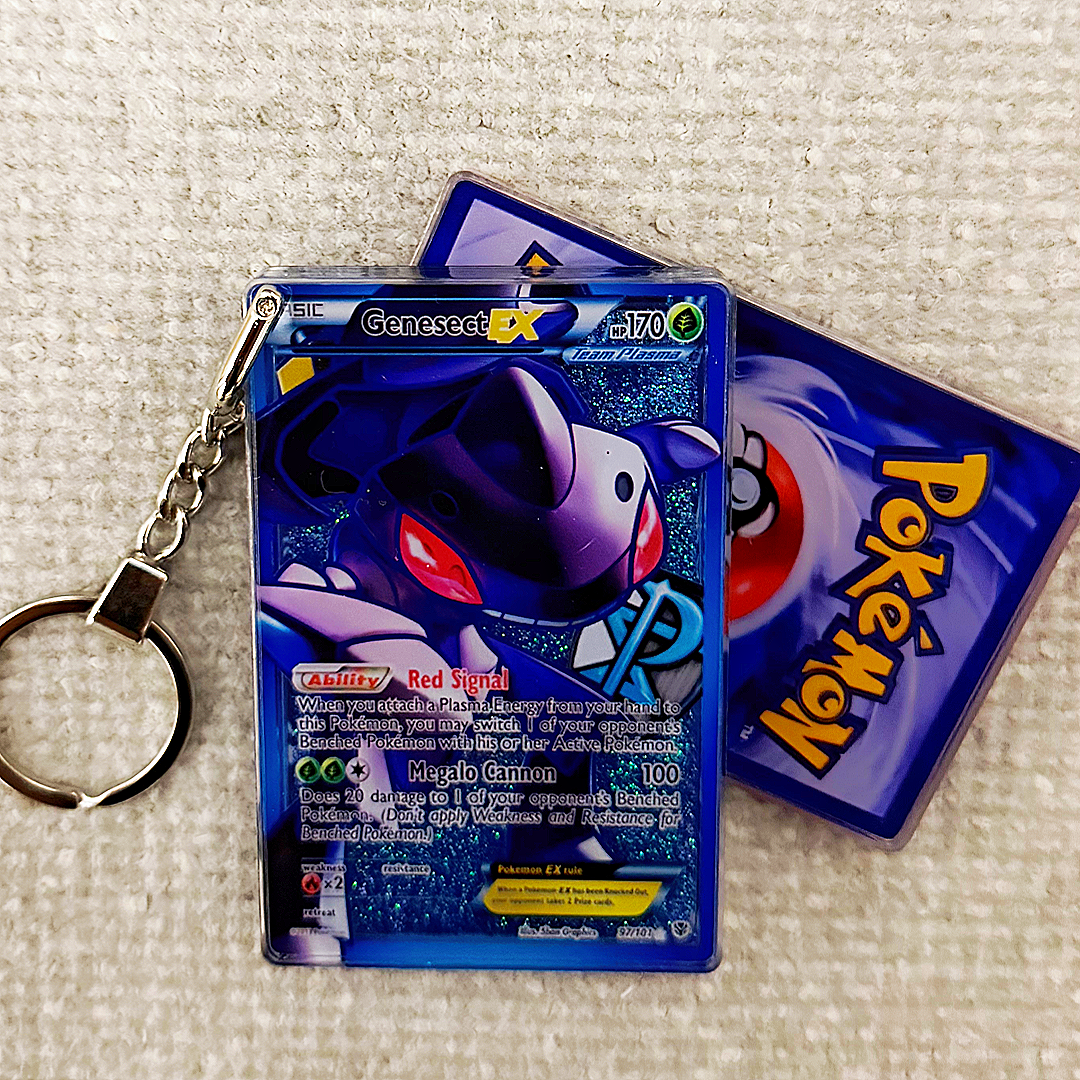 Genesect EX Card Quicksand Keychain