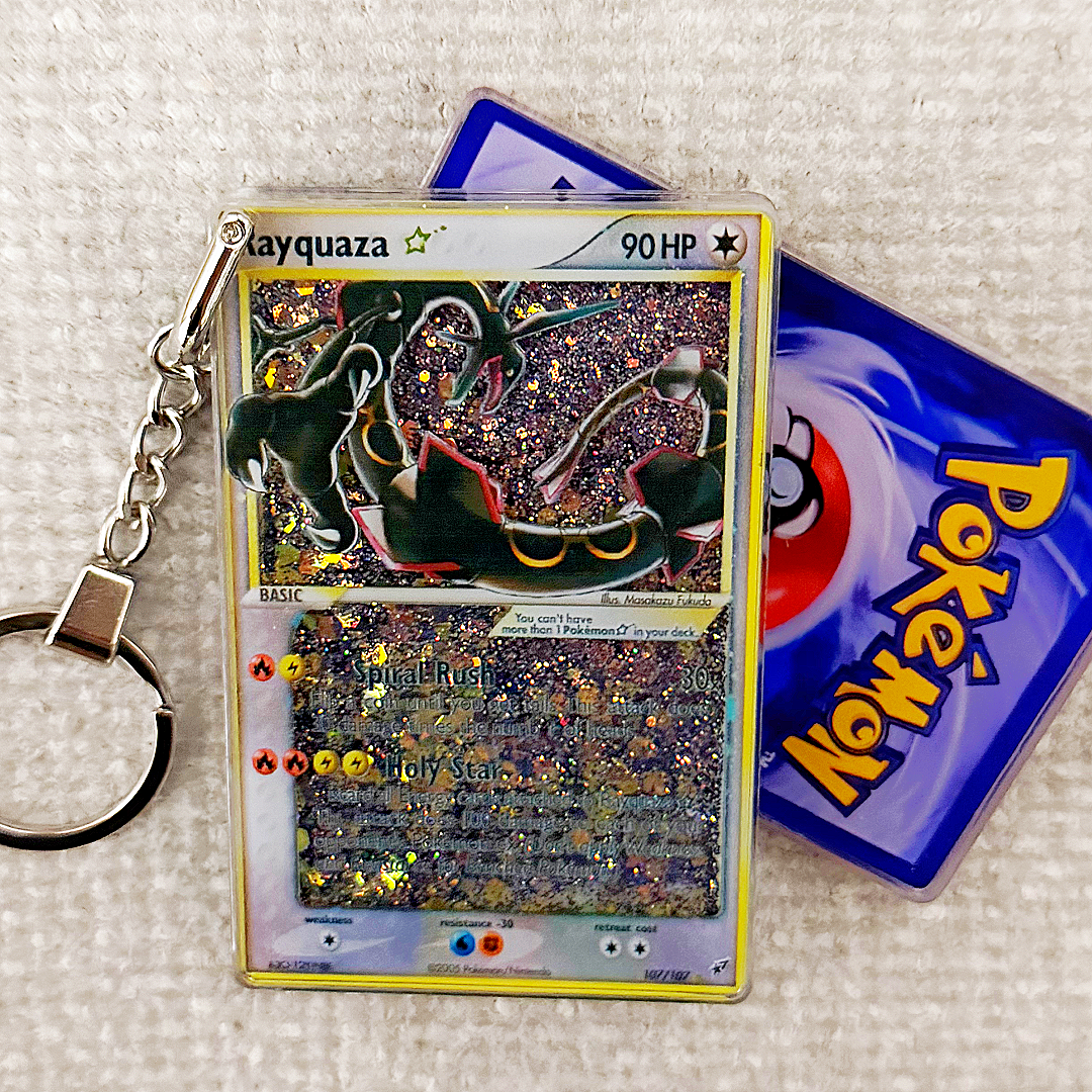 HOLY GRAIL Rayquaza Gold Star CGC 9.5 (SWIRL) - EX Deoxys 2005 Card Quicksand Keychain