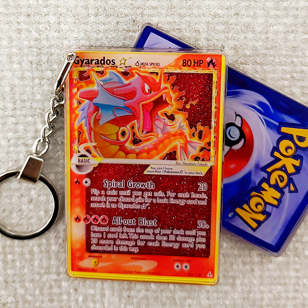 Gyarados Card Quicksand Keychain