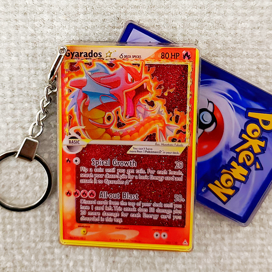Gyarados Card Quicksand Keychain