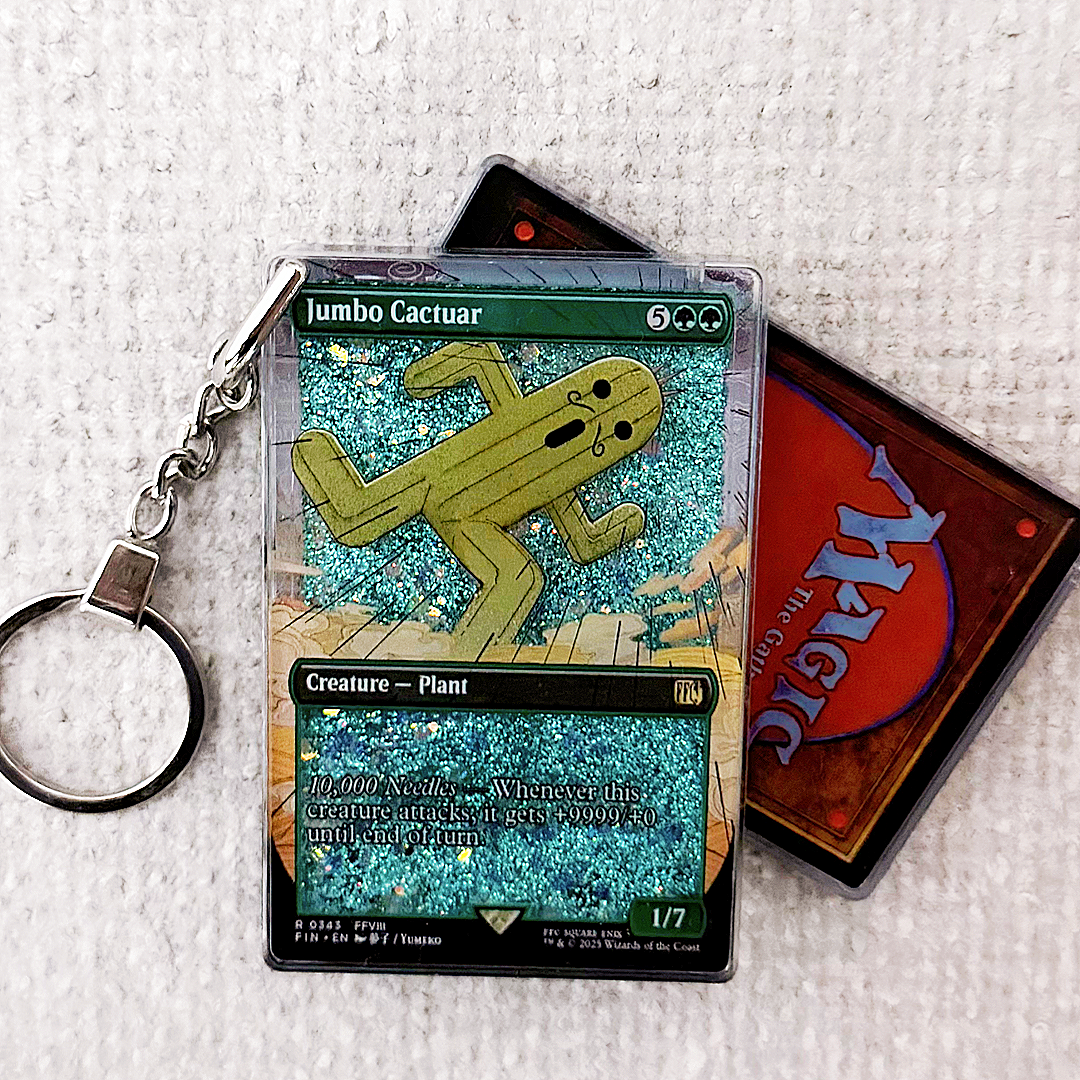 Jumbo Cactuar Magic the Gathering Card Quicksand Keychain