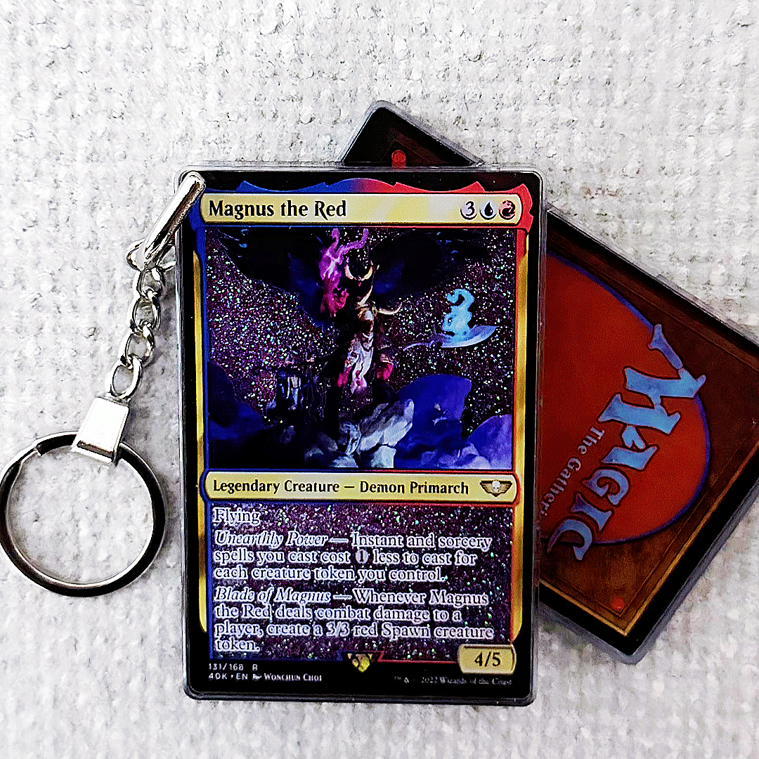 Magnus the Red Magic the Gathering Card Quicksand Keychain