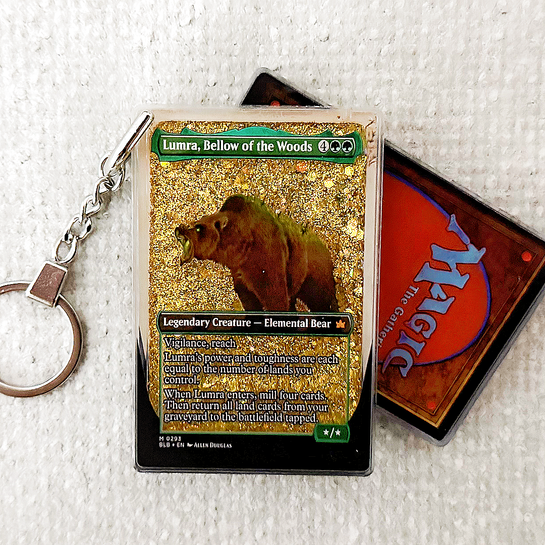 Lumra, Bellow of the Woods Magic the Gathering Card Quicksand Keychain