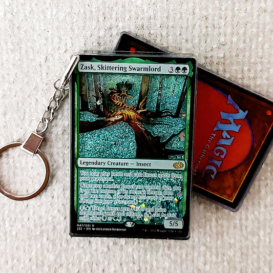 Zask, Skittering Swarmlord Magic the Gathering Card Quicksand Keychain