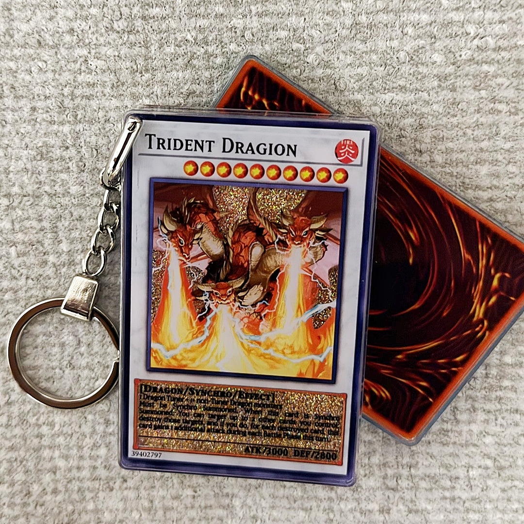 TRIDENT DRAGION Card Quicksand Keychain