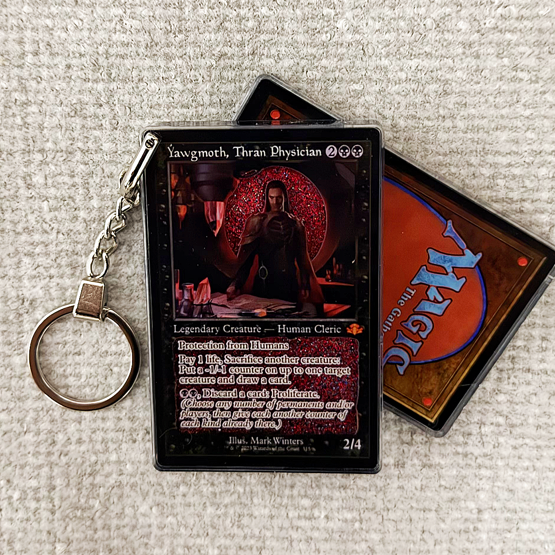 Yawgmoth, Thran Physician Card Quicksand Keychain