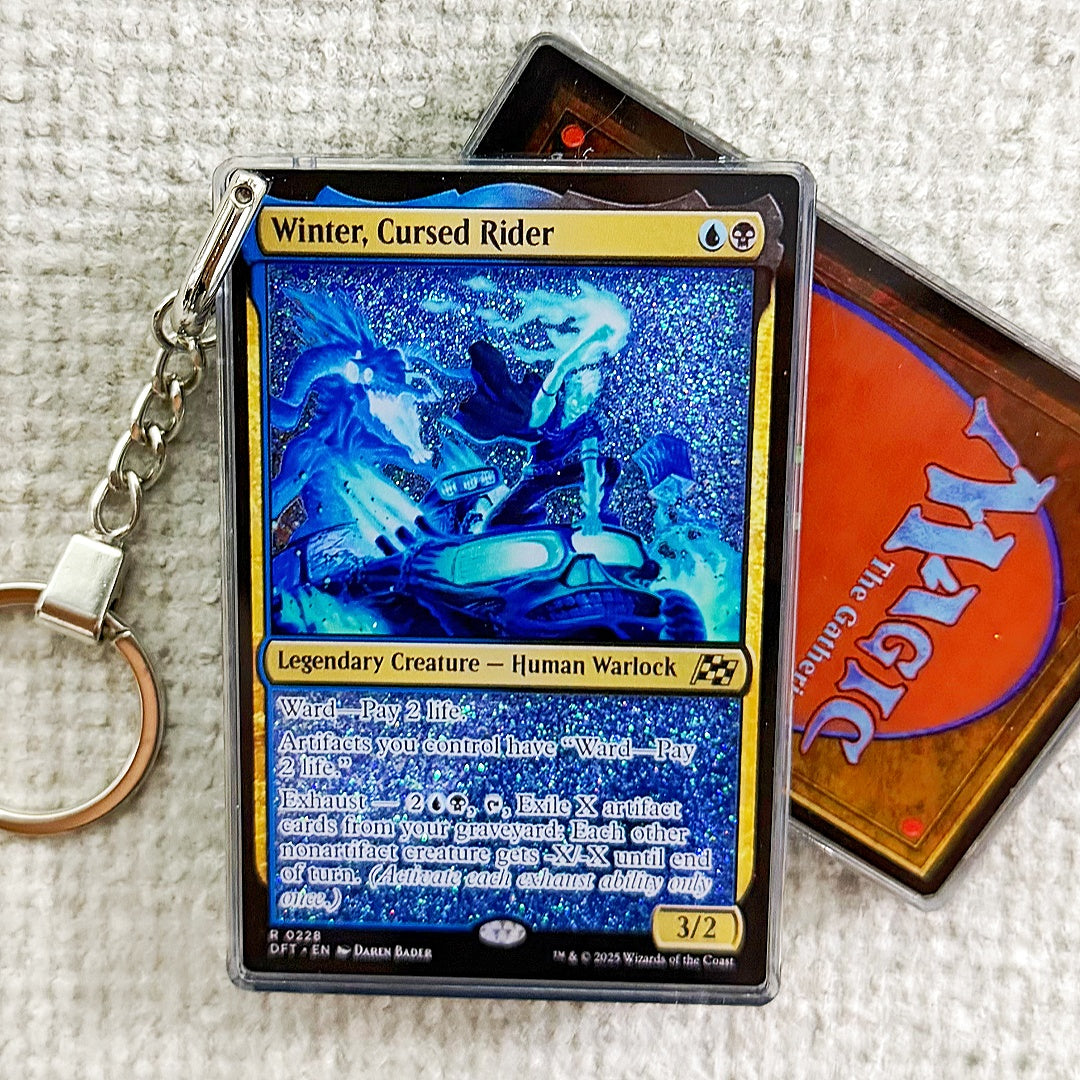 Winter, Cursed Rider Card Quicksand Keychain