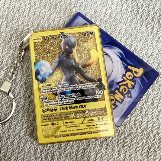 Mewtwo-GX Card Quicksand Keychain