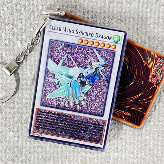 CLEAR WING SYNCHRO DRAGON Card Quicksand Keychain