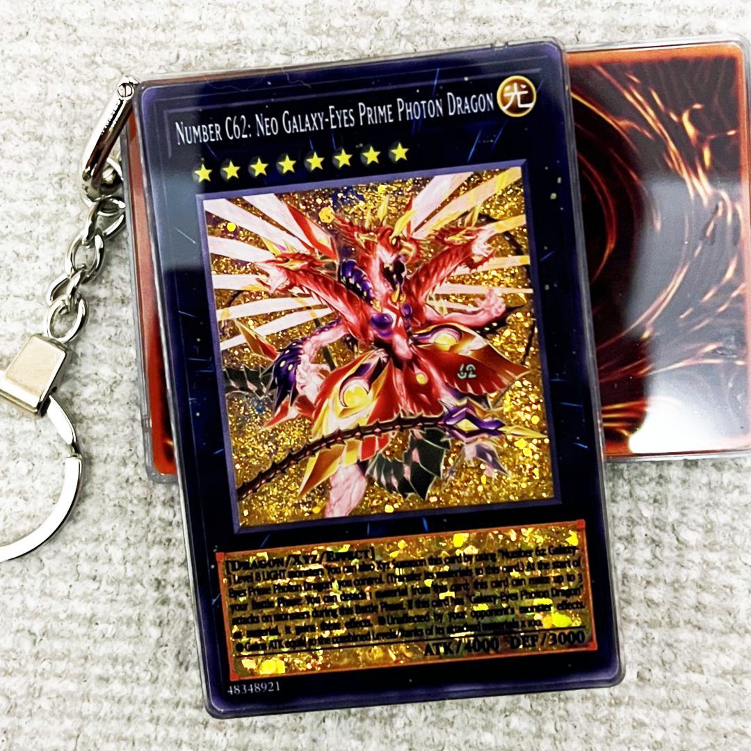 NUMBER C62: NEO GALAXY-EYES PRIME PHOTON DRAGON Card Quicksand Keychain