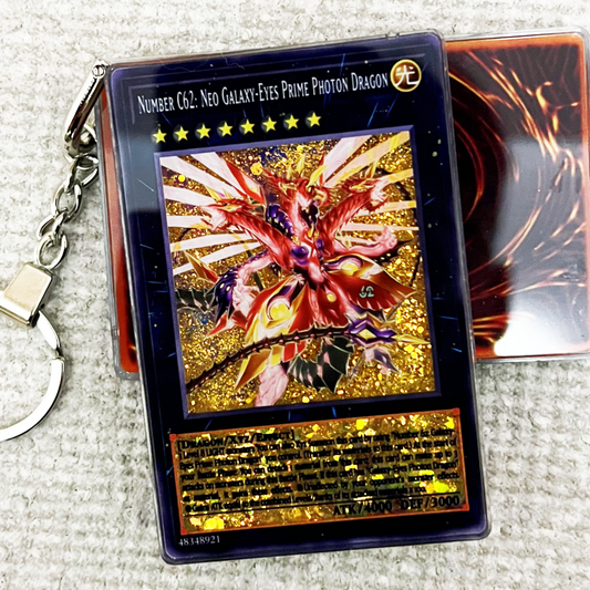 NUMBER C62: NEO GALAXY-EYES PRIME PHOTON DRAGON Card Quicksand Keychain