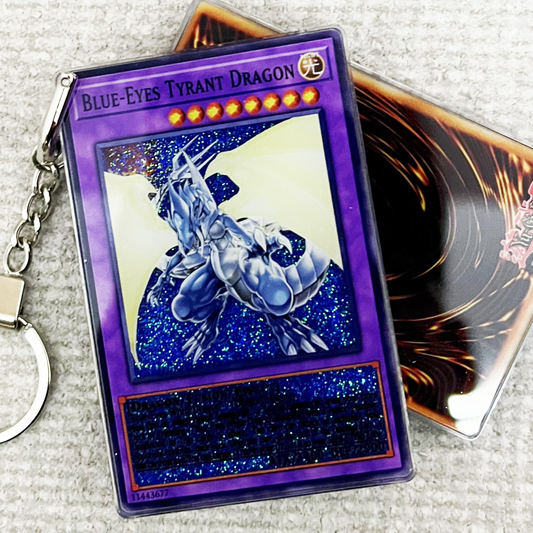 BLUE-EYES TYRANT DRAGON Card Quicksand Keychain