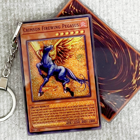 CRIMSON FIREWING PEGASUS Card Quicksand Keychain