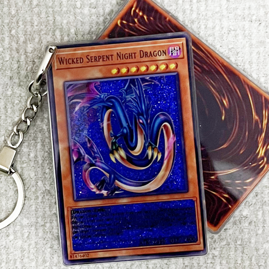 WICKED SERPENT NIGHT DRAGON Card Quicksand Keychain