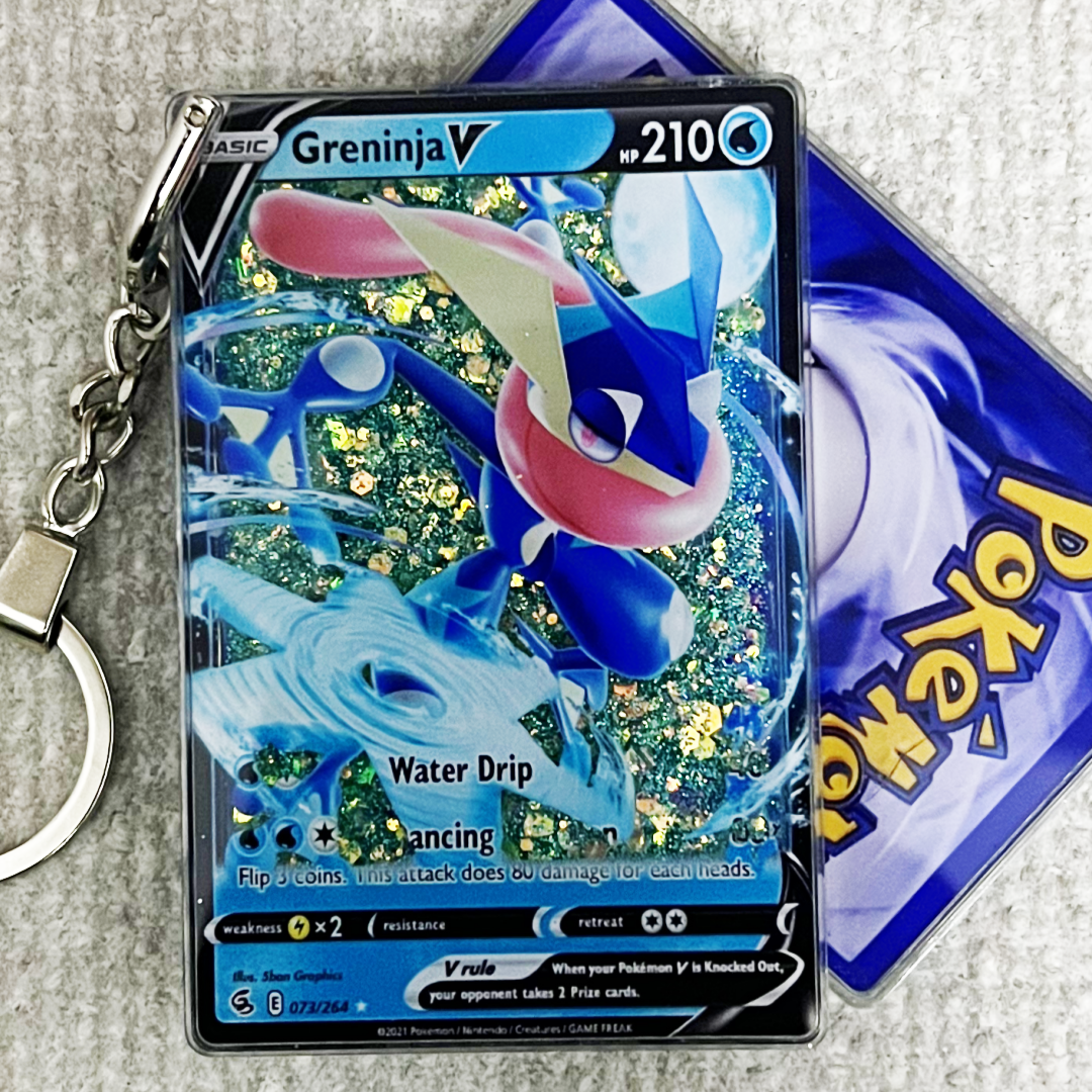 Greninja V Card Quicksand Keychain