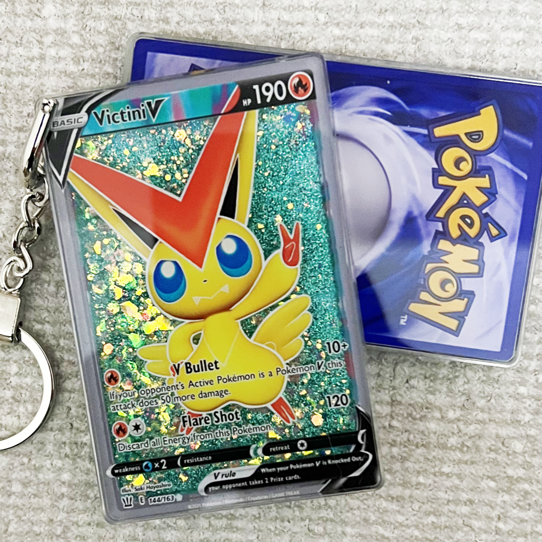 VictiniV Card Quicksand Keychain