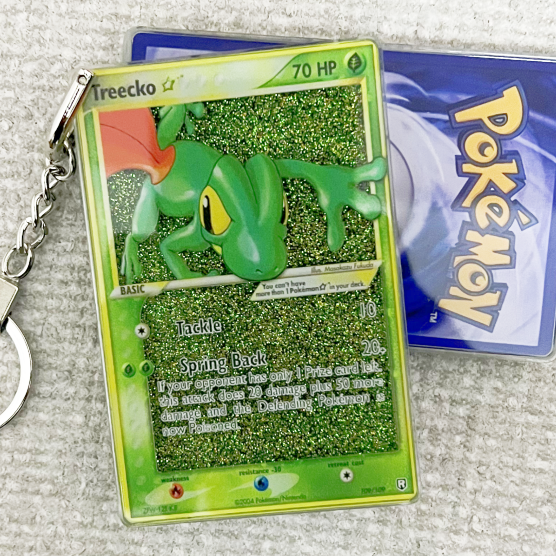 Treecko Card Quicksand Keychain
