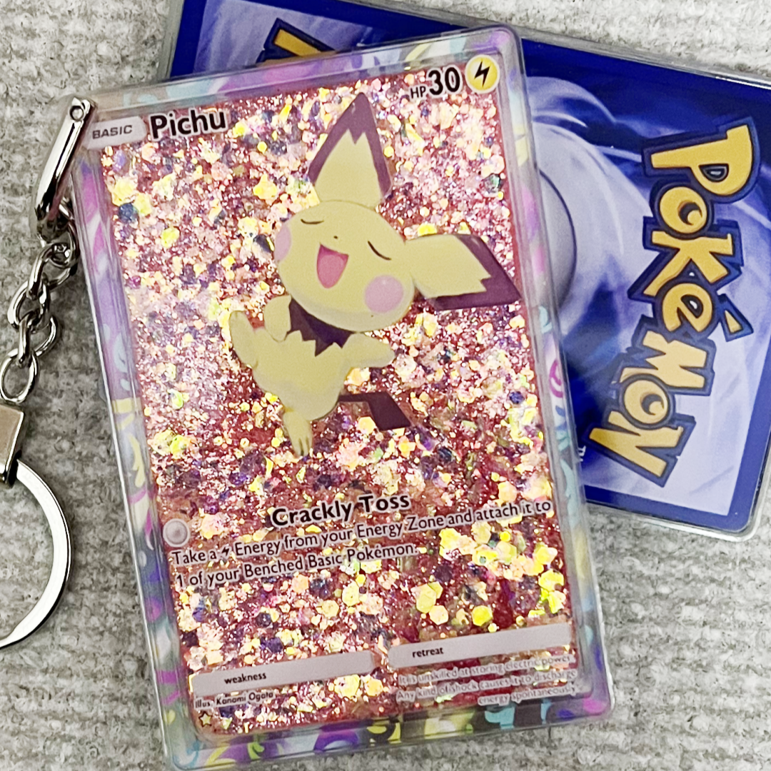 Pichu Card Quicksand Keychain