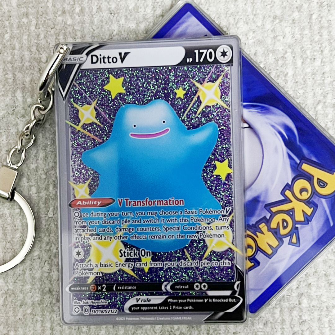 Ditto V Card Quicksand Keychain