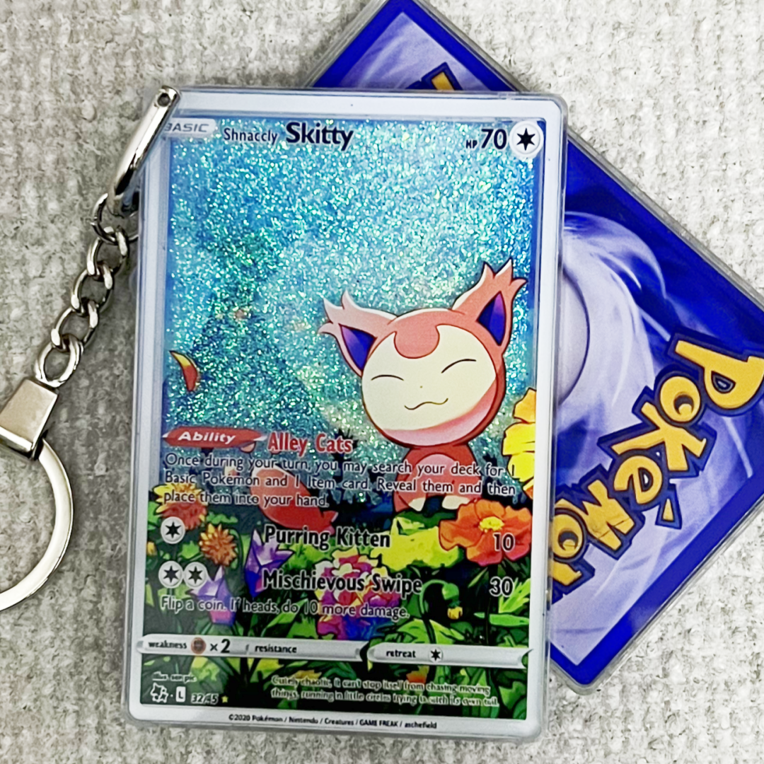 Shnaccly Skitty Card Quicksand Keychain