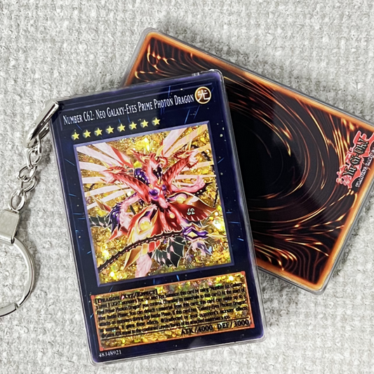 NUMBER C62: NEO GALAXY-EYES PRIME PHOTON DRAGON Card Quicksand Keychain
