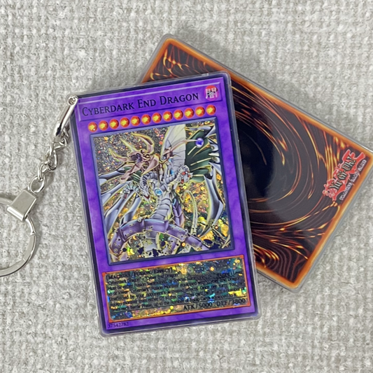CYBERDARK END DRAGON Card Quicksand Keychain