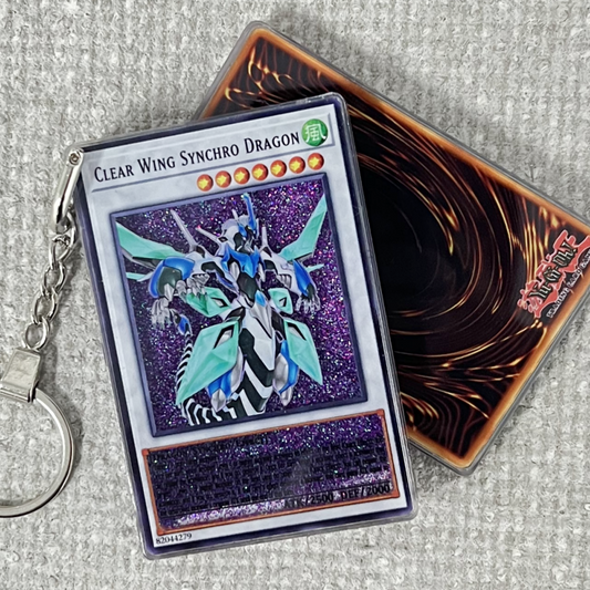CLEAR WING SYNCHRO DRAGON Card Quicksand Keychain