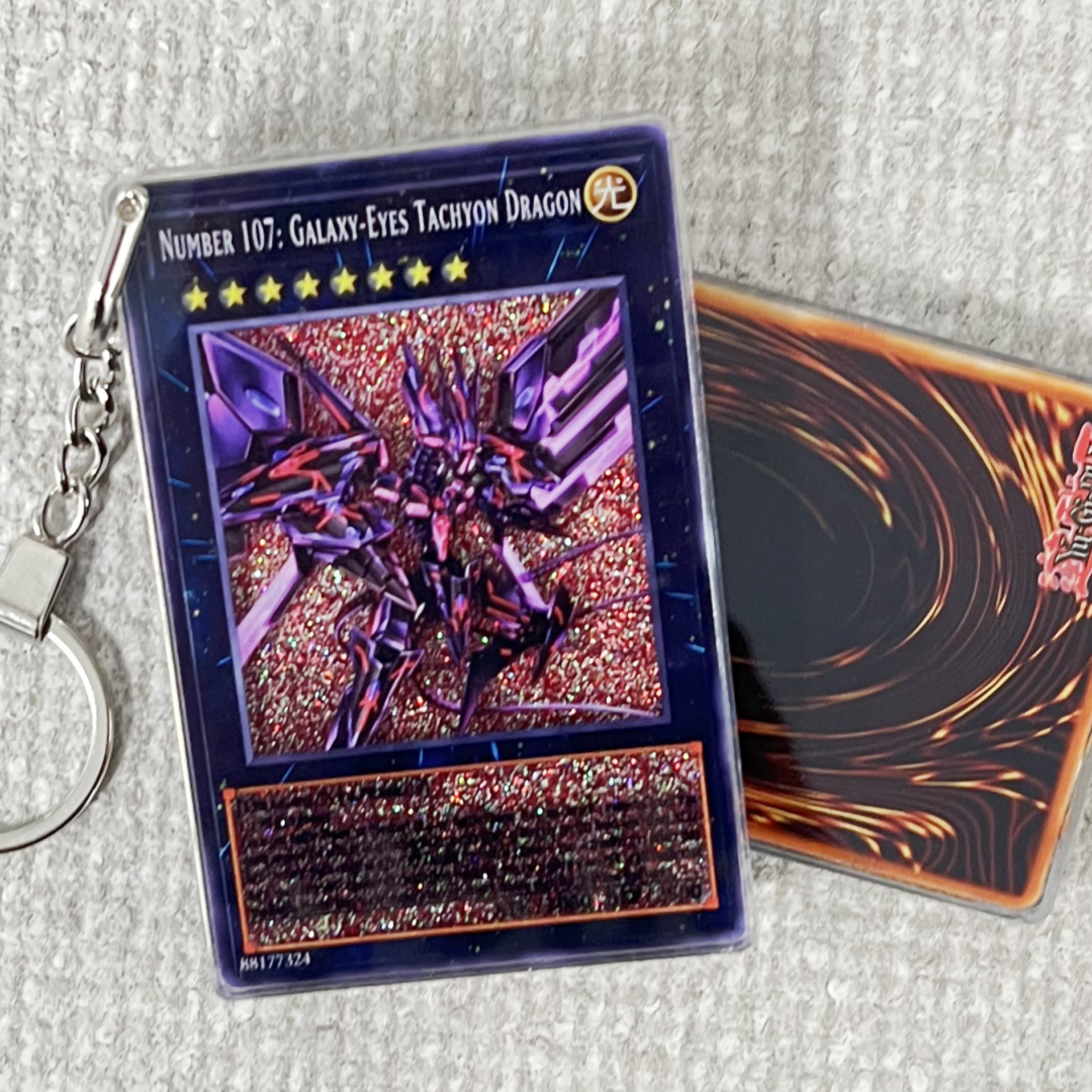 NUMBER 107: GALAXY-EYES TACHYON DRAGON Card Quicksand Keychain