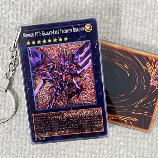 NUMBER 107: GALAXY-EYES TACHYON DRAGON Card Quicksand Keychain