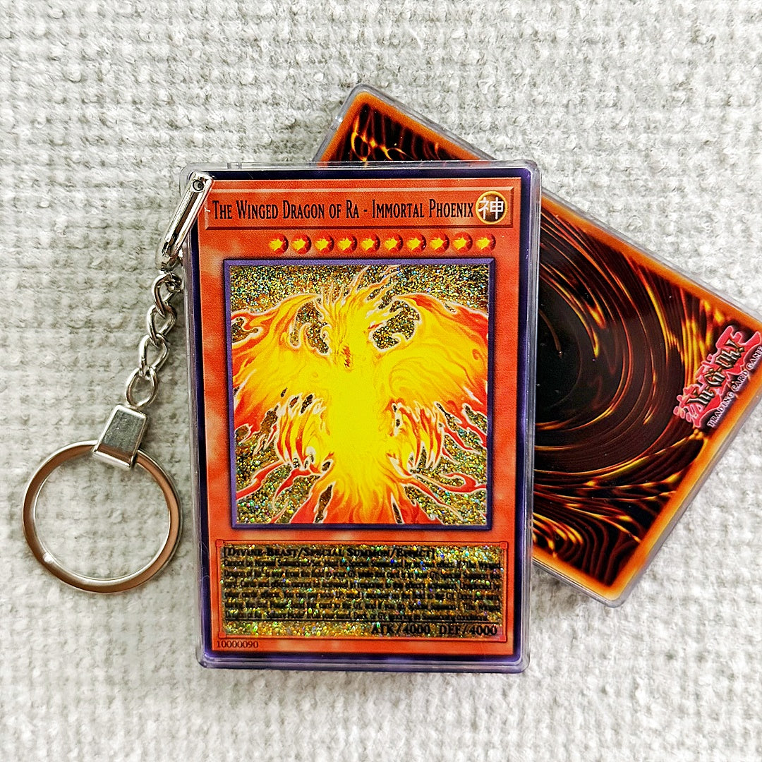 THE WINGED DRAGON OF RA - IMMORTAL PHOENIX Card Quicksand Keychain