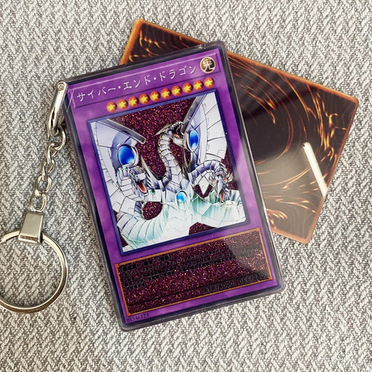 Cyber End Dragon Card Quicksand Keychain