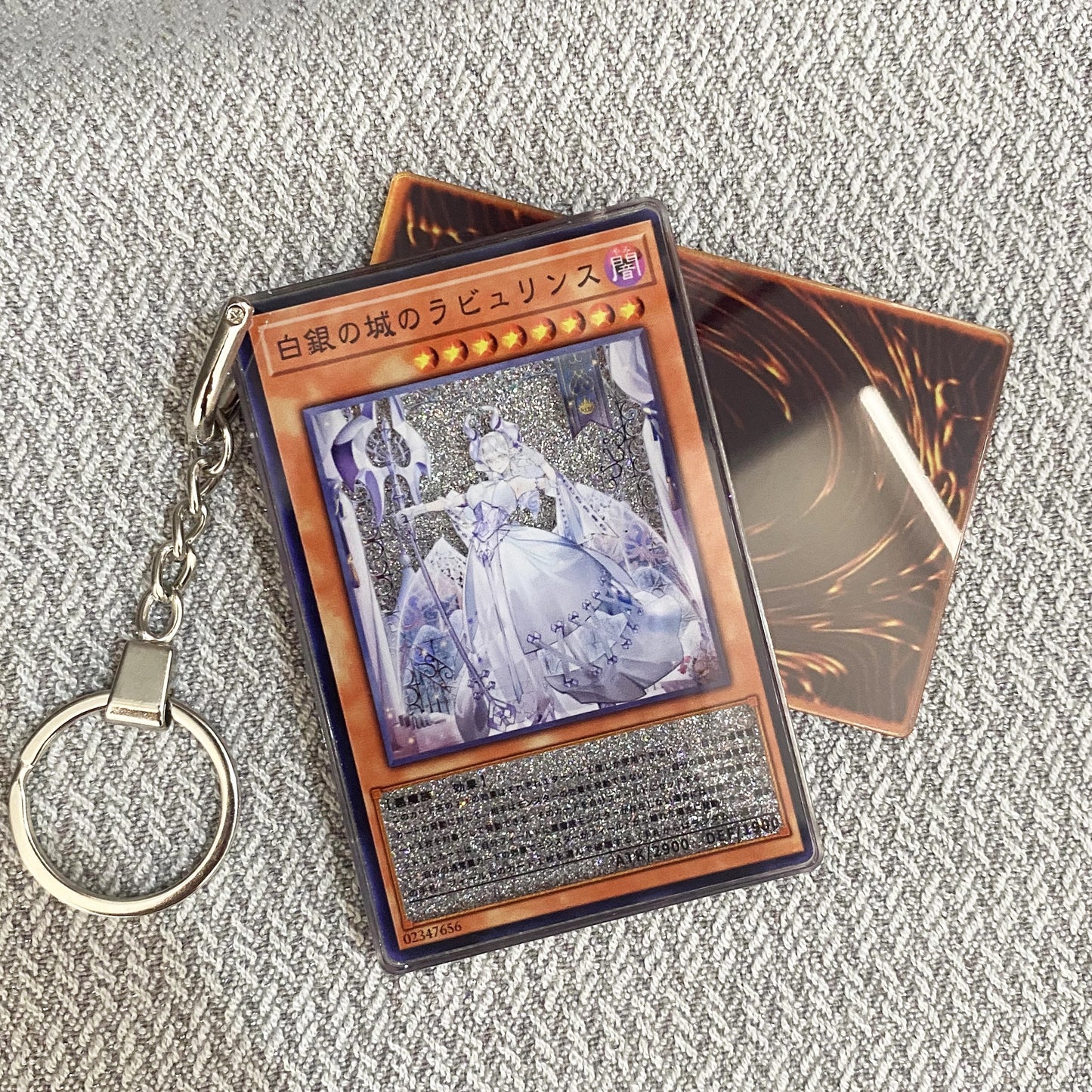 Lovely Labrynth of the Silver Castle Card Quicksand Keychain