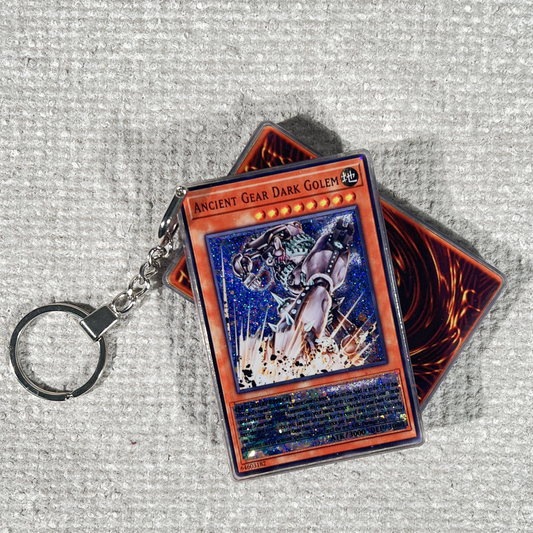 ANCIENT GEAR DARK GOLEM Card Quicksand Keychain