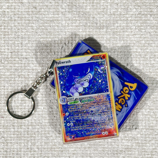 Poliwrath Card Quicksand Keychain