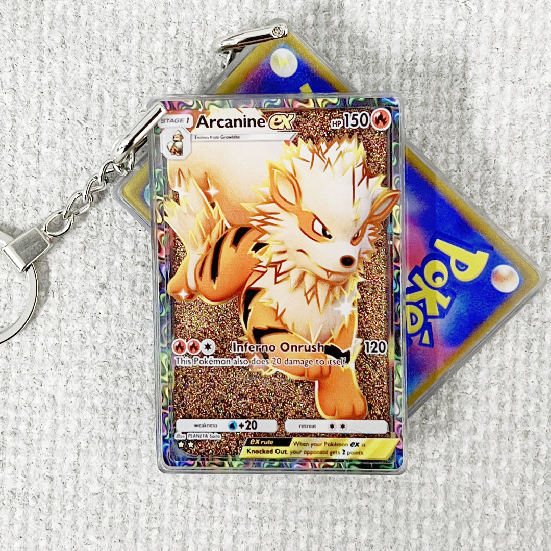 Arcanine EX Card Quicksand Keychain