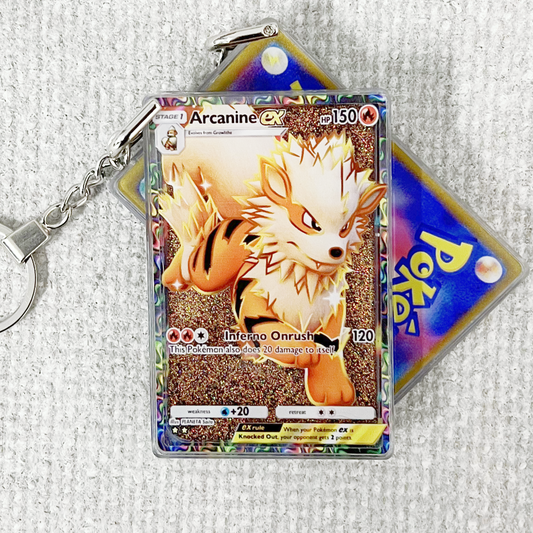 Arcanine EX Card Quicksand Keychain
